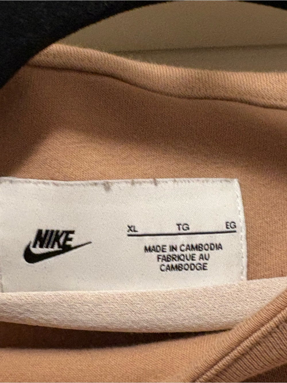 Nike Women's Taupe Turtleneck Sweatshirt - White Swoosh - Picture 2 of 3